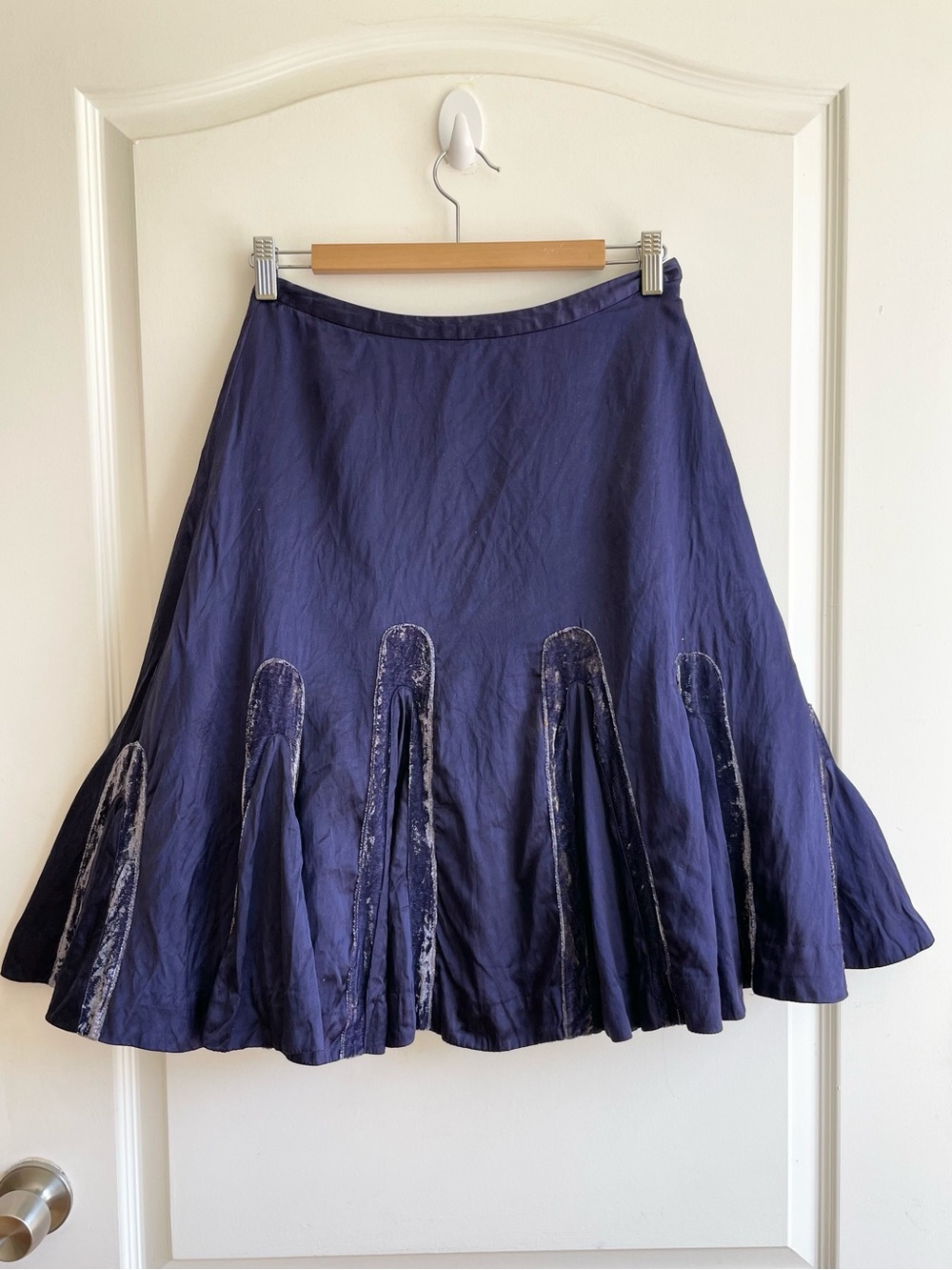 Anthropologie Odille Purple Silk Cotton Blend Darling Circle Skirt Sz 2